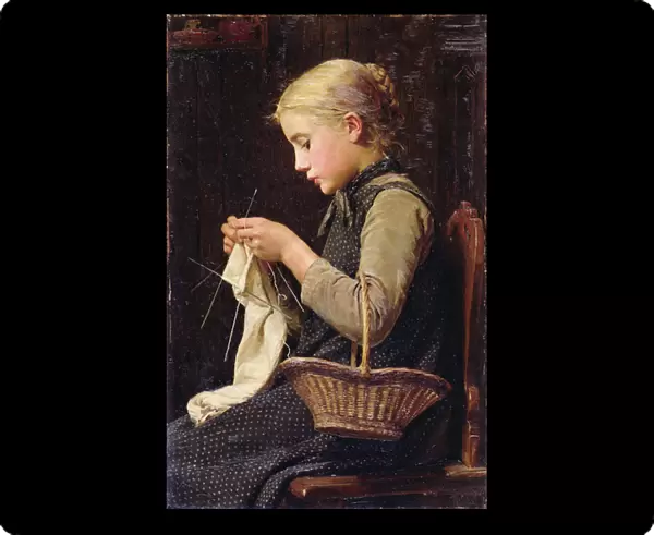 Knitting Girl, 1883 (oil on canvas)
