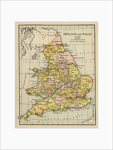 England and Wales, Political (colour litho)