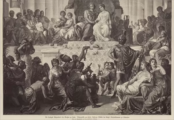 Marriage of Alexander the Great and Stateira II in Susa, Persia, 324 BC (engraving)