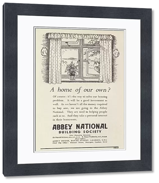 Advertisement for mortgages from the Abbey National building society (litho)