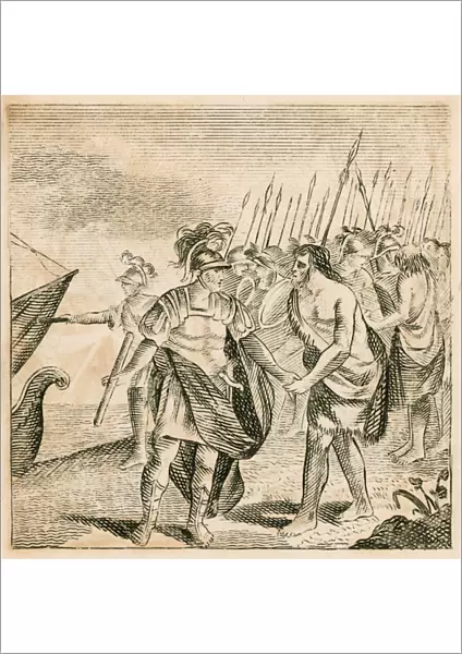 The Romans leaving Britain for the last time, c410 (engraving)