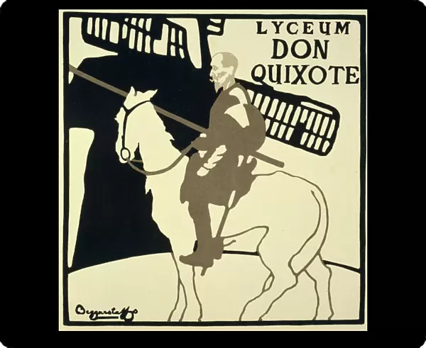 Reproduction of a poster advertising Don Quixote, Lyceum Theatre, 1896 (colour litho)