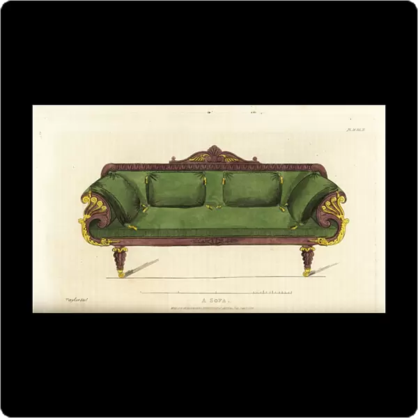 A drawing-room sofa designed by John Taylor, upholsterer and furniture designer at Bedford Court, Covent Garden, London 1821-1829