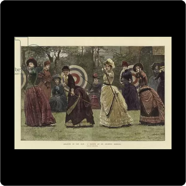 Amazons of the Bow: A Sketch at an Archery Meeting (coloured engraving)