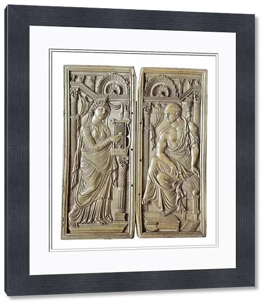 Diptych with poet and muse, 5th-6th century (ivory)