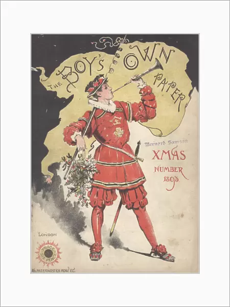Cover of Boys Own Paper with herald, 1893 (colour litho)