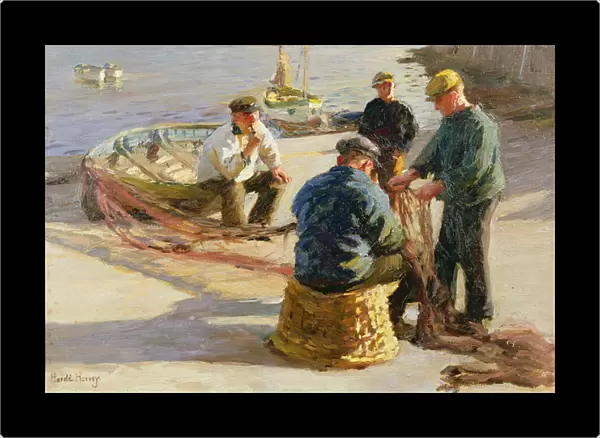 Newlyn Harbour: Mending the Nets