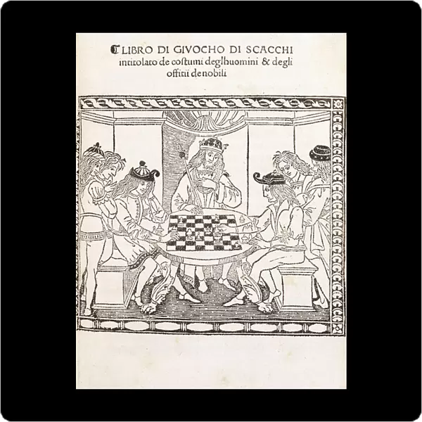 The King and his Courtiers Playing Chess, 1493  /  4 (woodcut)