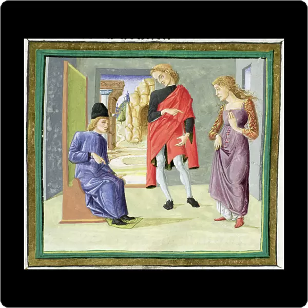 Man and woman before their judge, from Decretum Gratiani (vellum)
