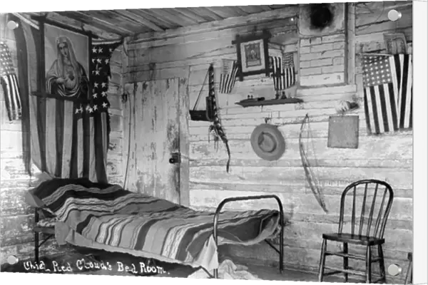 Interior of Red Clouds House, 1891 (b  /  w photo)