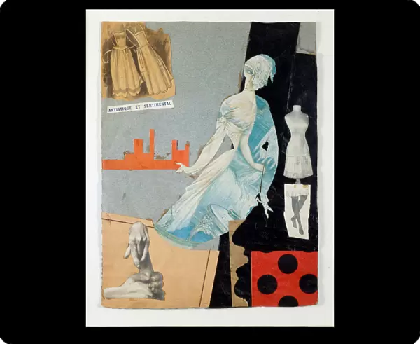 Artistic and Sentimental Collage by Theodore Fraenkel (1896-1964) 1921 Milan, Collection Schwarz courtesy Mudima