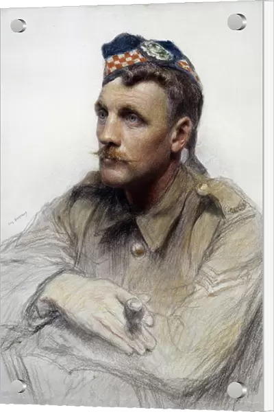 First World War: 'Portrait of a Scottish soldier during the Great War'Drawing by Eugene Bornand (1850-1921) 20th century Paris, Museum of the Legion d Honneur