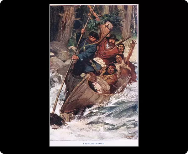 A Perilous Moment, illustration from The Romance of Canada (colour litho)