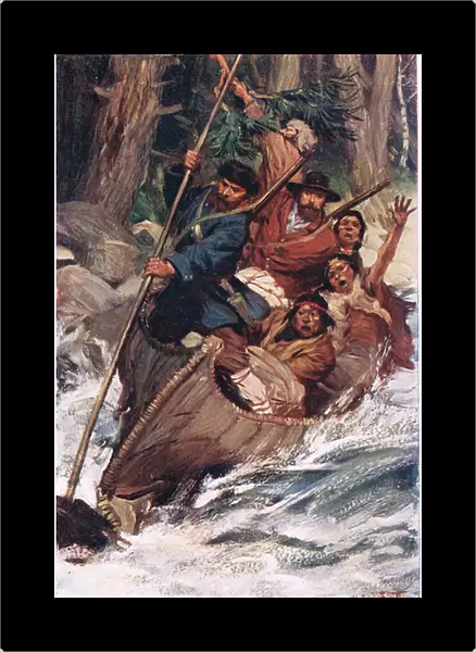 A Perilous Moment, illustration from The Romance of Canada (colour litho)