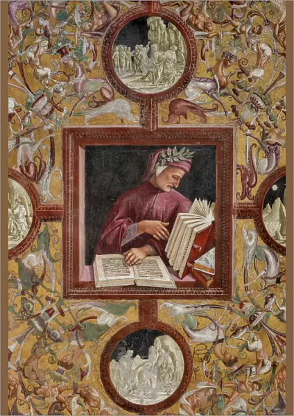 Dante reading his works (fresco)