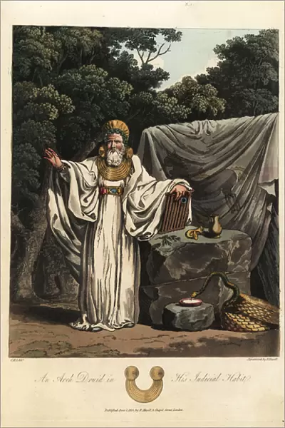 An Arch Druid in his Judicial Habit, pre-Roman era. 1821 (engraving)