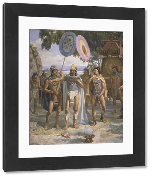Emperor Montezuma II (c. 1470-1520) at Chapultepec, 1895 (oil on canvas)