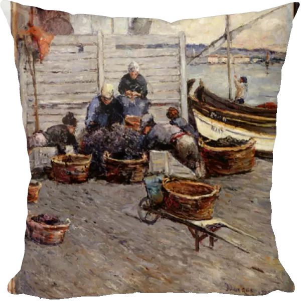 Sea urchin fishermen on the harbor, 1925 (painting)