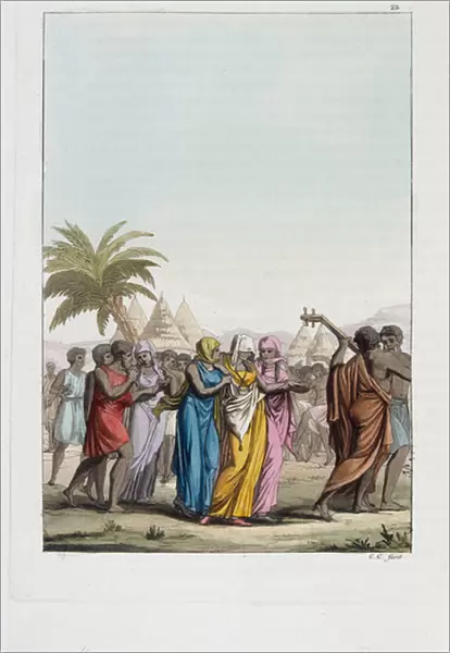 Wedding in Saint Louis of Senegal - in 'The old and modern costume'by Ferrario, ed Milan, 1819-20