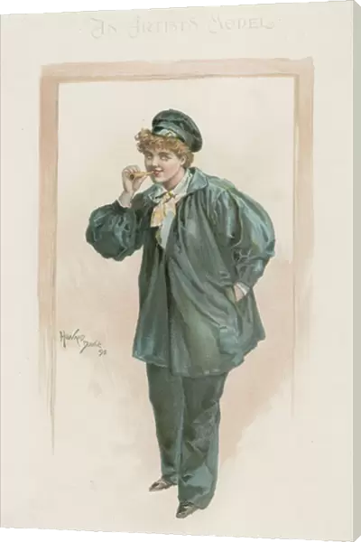 Full-length portrait of a woman (colour litho)
