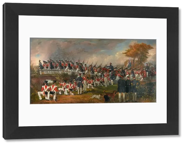 The 6th (1st Royal Warwickshire) Regiment of Foot on exercise while stationed at Portsmouth, 1843 (oil on canvas)