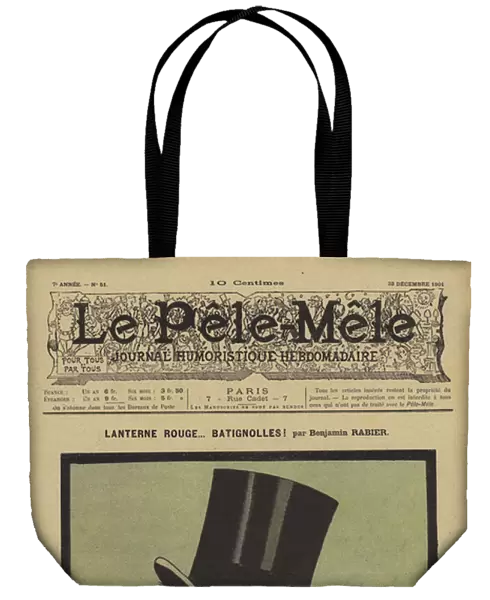 Lanterne rouge... batignolles! Illustration for Le Pele-Mele, 1901 (colour litho)