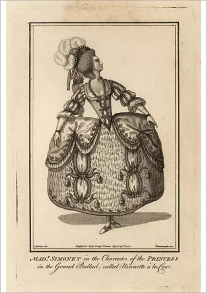 Madame Adelaide Simonet in the character of Princess Ninette in Gaetan Appoline Balthazar Vestriss Grand Ballet called Ninette at la Cour, Kings Theatre, 1781