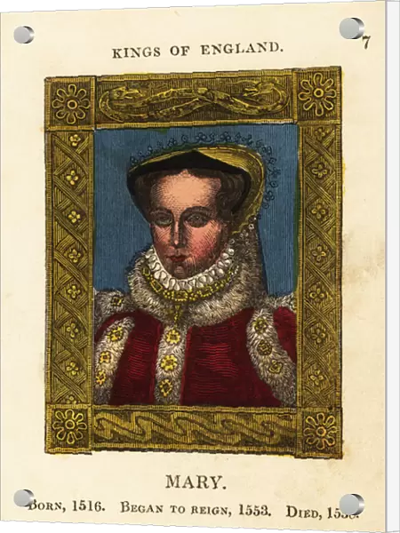Portrait of Queen Mary of England, Mary Queen of Scots, Bloody Mary, born 1516, began reign 1553 and died 1558