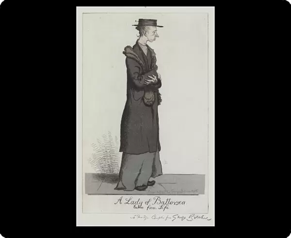 Portrait of a woman from Battersea, London, 1916 (colour litho)