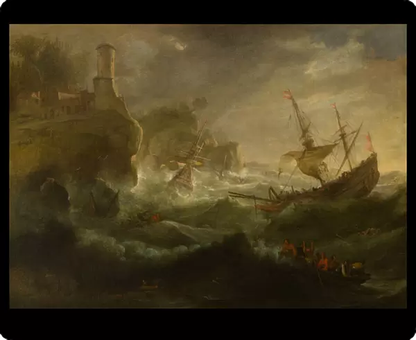 Ships Foundering off a Rocky Coast, c. 1657-1701 (oil on canvas)
