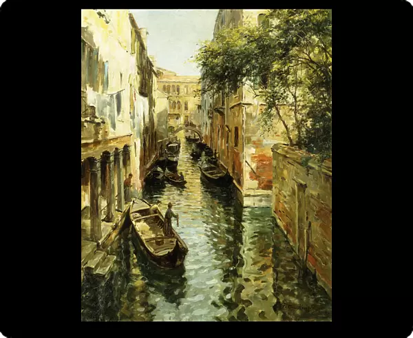 Sunlight: The Rio Sant Aponal, Venice, (oil on canvas)