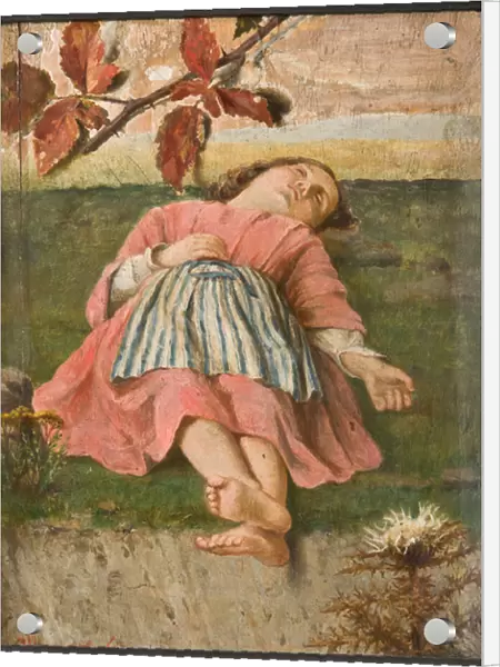 The Sleeping Little Girl (oil on cardboard)