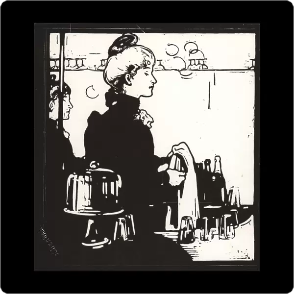 Barmaid (Any Bar), 1898 (woodcut)