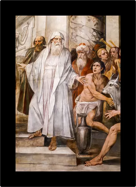 Numa Pompilius instituting the cult of the Vestals (detail), 1636 - 1638 (fresco)