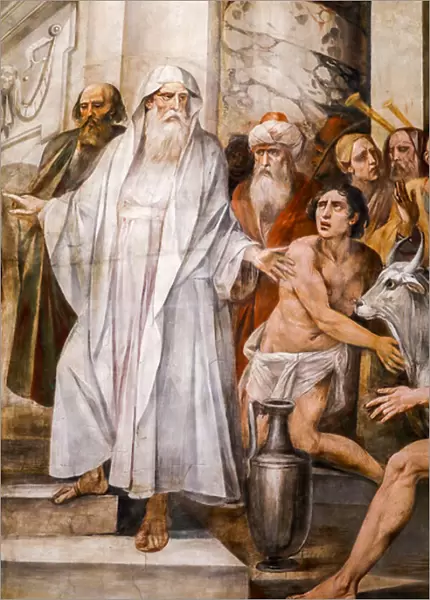 Numa Pompilius instituting the cult of the Vestals (detail), 1636 - 1638 (fresco)