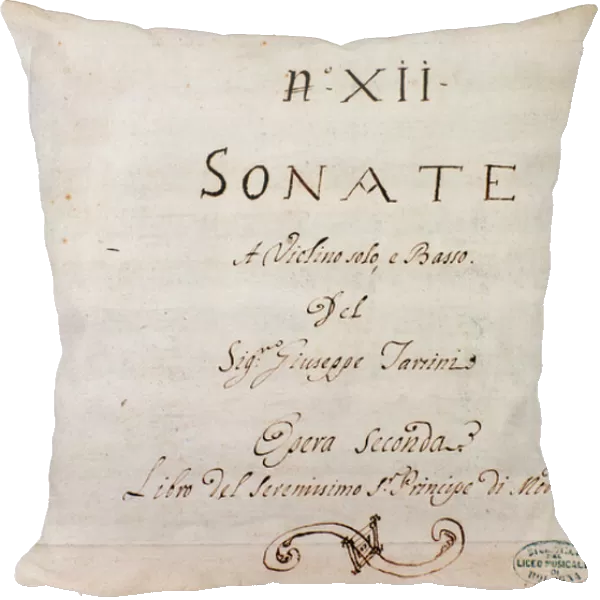 Title page of sonatas for violin with figured bass by Giuseppe Tartini