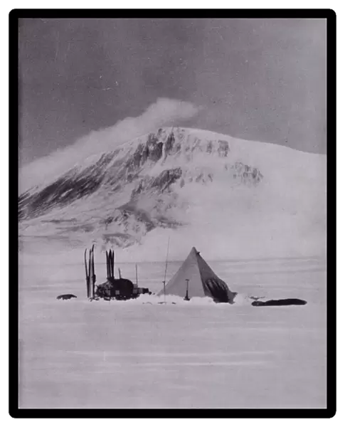 Tent on the Beardmore Glacier (b  /  w photo)