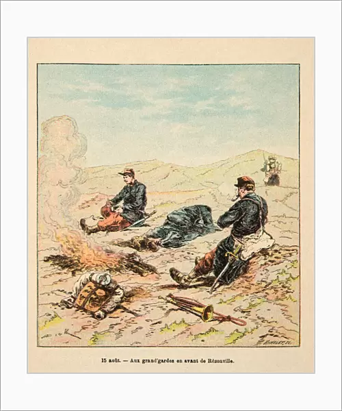 French and Germans, anecdotal history of the War of 1870-1871, 1888, illustration by Georges Hardouin (1846-1893) also says Dick de Lonlay: A moment of relaxation - private collection