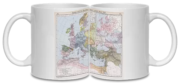 Europe and the Mediterranean Lands about 1097 (colour litho)