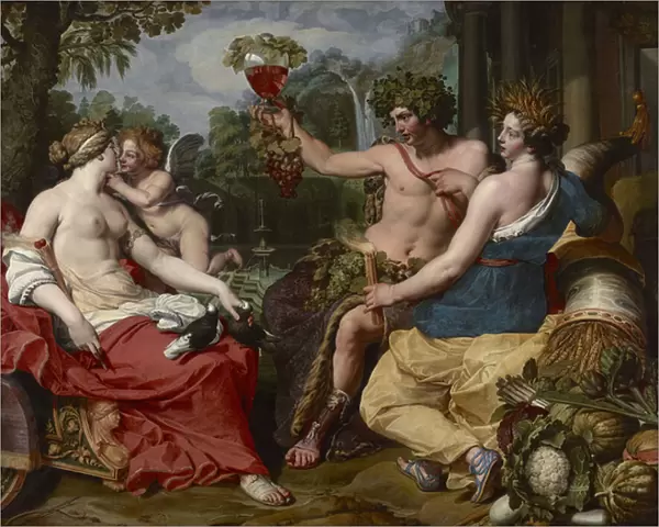 Ceres, Bacchus and Venus, by Janssens, Abraham (ca. 1573-1632). Oil on canvas, 1605-1615. Dimension : 184, 5x236 cm. Muzeul National Brukenthal, Sibiu
