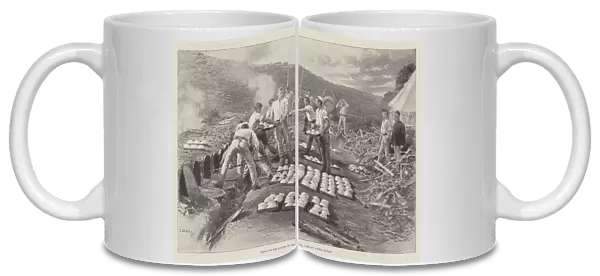 Bread for the Soldier on Service, View of a Field Bakery (litho)
