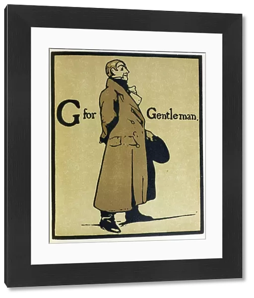 G is for Gentleman, illustration from An Alphabet, published by William Heinemann, 1898 (hand-coloured woodcut)