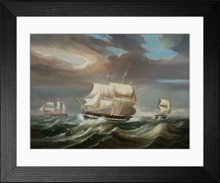 Framed Print : Blackwall Frigates in a Stiff Breeze Print (Oil on Canvas) Framed Print : Blackwall Frigates in a Stiff Breeze Print (Oil on Canvas)