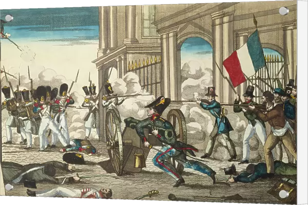 Act of Courage, 28th July 1830 (coloured engraving)