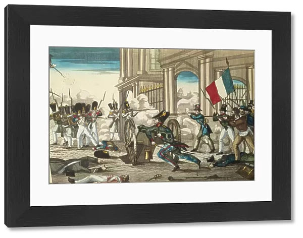 Act of Courage, 28th July 1830 (coloured engraving)