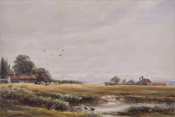 The Village Pond, 1850-1913 (Watercolour)