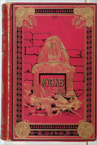 Cover of Mycenes by Heinrich Schliemann (1822-90) published in Paris, 1879 (leather)