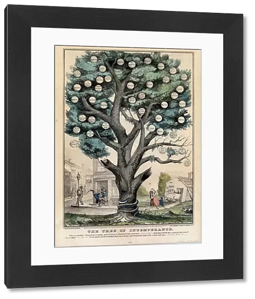 The tree of intemperance, published by N. Currier, New York, 1849 (colour litho)