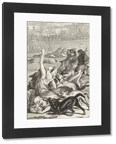 Christian Martyrs in the Roman Arena, c. 1865 (wood engraving)