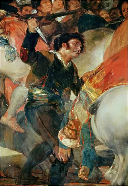 The Second of May, 1808. The Riot against the Mameluke Mercenaries, detail of a man with a dagger, 1814 (oil on canvas)